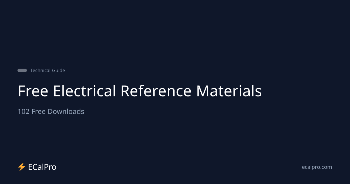 102 Free Electrical Downloads — Cards, Checklists & Templates | ECalPro