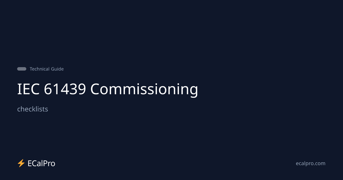 Free IEC 61439 Commissioning (PDF) — Printable Template | ECalPro