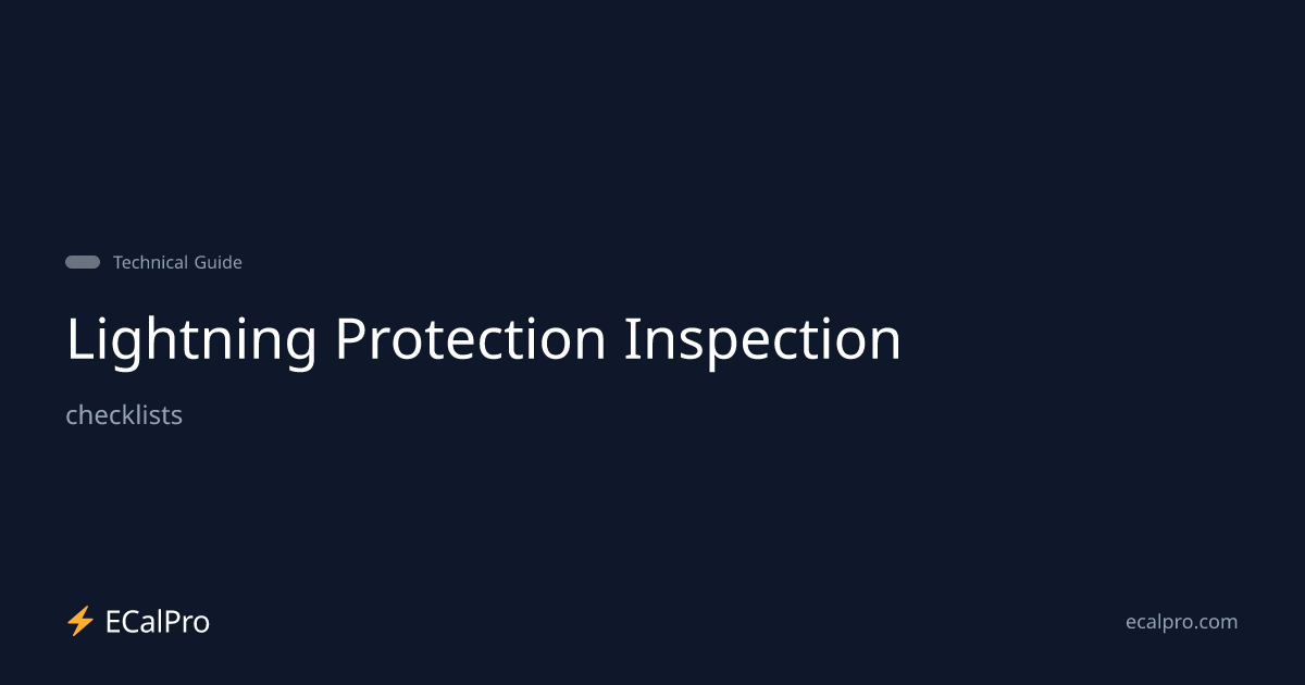 Free Lightning Protection Inspection (PDF) — Printable Template | ECalPro