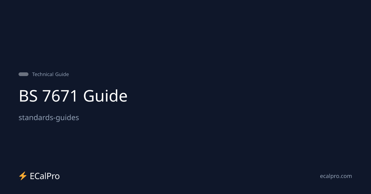 Free BS 7671 Guide (PDF) — Printable Template | ECalPro